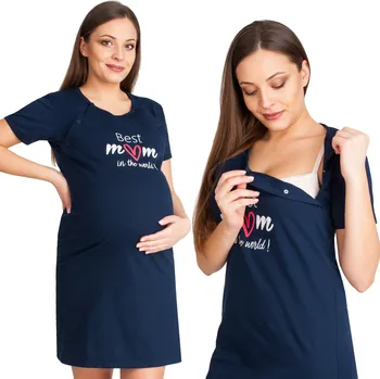 Dámská noční košile Košile pro kojící La Penna XXL bavlna krátký rukáv