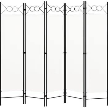 Paraván Paraván 5-dílný bílý 200x180 cm, elegantní doplněk do interiéru