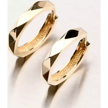 Náušnice Dámské náušnice žluté zlato 585 broušené kruhy 12R-763