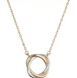 Stříbrný náhrdelník dvoubarevný 62052