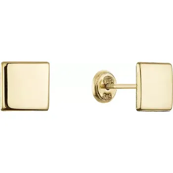 Náušnice Zlaté 14 karátové náušnice čtverec 91A00076