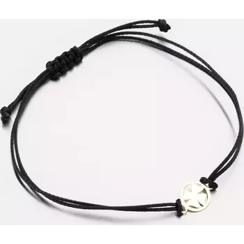 Oblečení a móda Náramek žluté zlato 585 černý provázkový s přívěskem LT14-010-ZL délka 23 cm