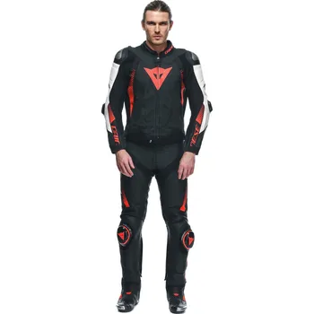 Moto oblečení DAINESE SUPER SPEED PERF. LEATHER PANTS # BLACK/WHITE/RED-FLUO - 60