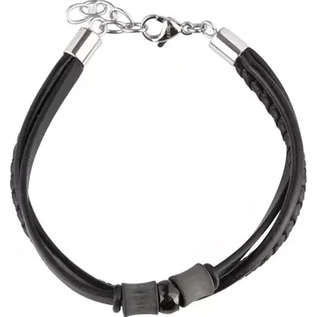 Náramek Náramek pánský z rec.kůže 43048.3 černý