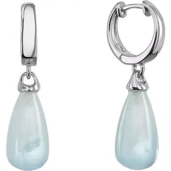 Oblečení a móda Stříbrné visací náušnice kapky s akvamarínem 11733.3
