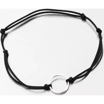 Oblečení a móda Náramek bílé zlato 585 černý provázkový 74-5186B-Black délka 20 cm