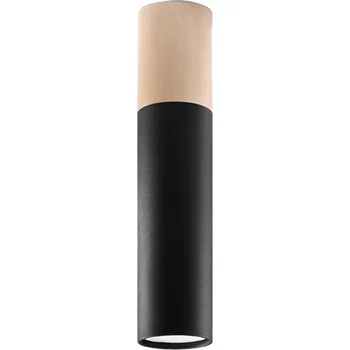 Stropní svítidlo PABLO černé moderní dřevěné do obýváku a ložnice Sollux