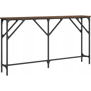 Konferenční stolek Konzolový stolek hnědý dub 140 x 23 x 75 cm s nastavitelnými nožičkami