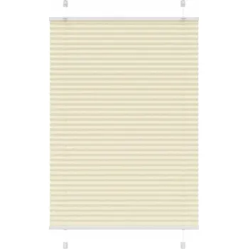 Roleta Plisovaná roleta krémová 150x85 cm, 100% polyester, montáž na stěnu nebo do okna