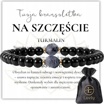 Náramek Náramek štěstí černý turmalín obsidián Golden Sheen čakry amulet