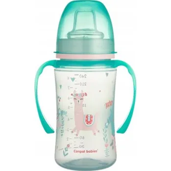 Kojenecká láhev Tréninkový hrnek Canpol Babies EasyStart Sweet Fun 240 ml zelený