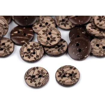 Knoflík Knoflík kokosový květ 18mm