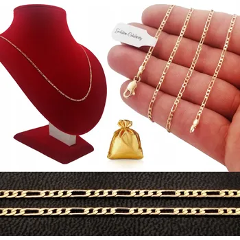 Řetízek DÁMSKÝ POZLACENÝ ŘETÍZEK Z CHIRURGICKÉ OCELI FIGARO 2 MM 60 CM DLOUHÝ