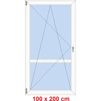 Okno Soft Balkonové dveře s příčkou 100x200 cm, otevíravé a sklopné