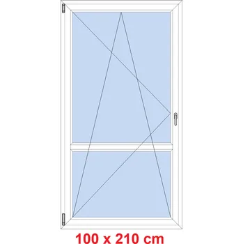 Okno Soft Balkonové dveře s příčkou 100x210 cm, otevíravé a sklopné