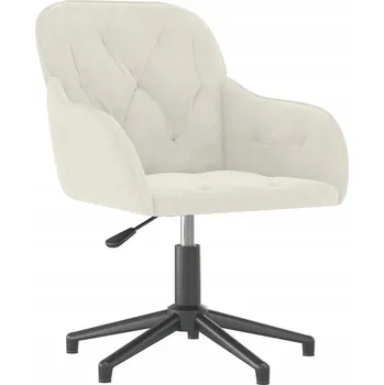 Otočná kancelářská židle krémová sametová 56 x 61,5 x (72-80) cm