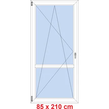 Okno Soft Balkonové dveře s příčkou 85x210 cm, otevíravé a sklopné