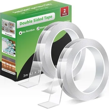 Oboustranná lepicí páska (3,0 m × 2,0 cm × 1 mm), Odnímatelné extra silné nano lepicí proužky,