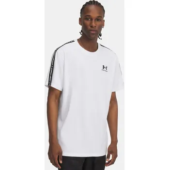 Pánské tričko Under Armour UA Icon HWT Tee Taping 1390300-100 Bílá LG