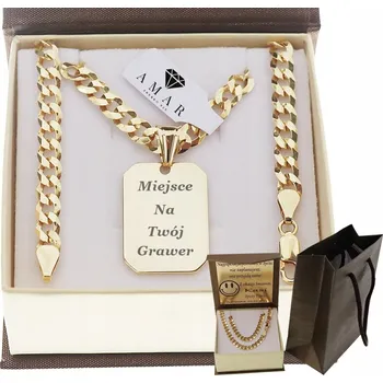 Řetízek PÁNSKÝ PANCR NA ZLATÝ ŘETÍZEK , VOJENSKÁ ZNÁMKA RYZOST 925 585 + GRAVÍROVÁNÍ