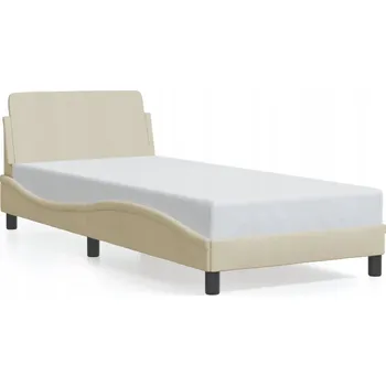 Postel Rám postele s čelem, krémová, 218 x 85 x 74,5 cm
