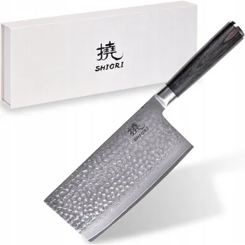 Kuchyňský nůž Sekáček na maso Shiori Chairo Haku - dřevo pakka, damašková ocel