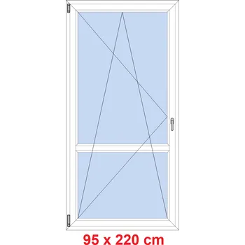 Okno Soft Balkonové dveře s příčkou 95x220 cm, otevíravé a sklopné