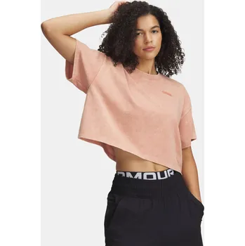 Dámské oblečení Dámské tričko Under Armour UA HWT WASH SS 1389747-696 Růžová XS