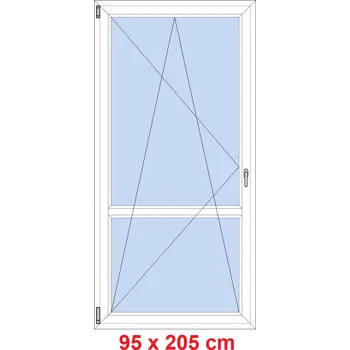 Okno Soft Balkonové dveře s příčkou 95x205 cm, otevíravé a sklopné