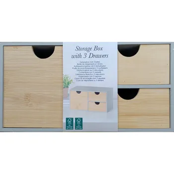 Komoda Komoda ZD Trading bambusová 27 x 16 x 14 cm bílá, černá, šedá matná