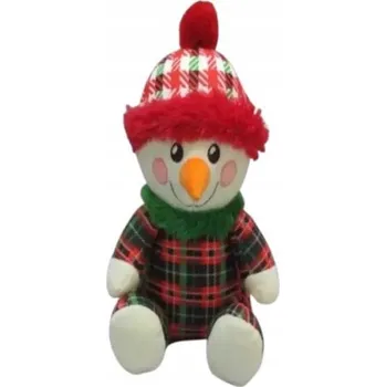 plyšák Plyšová figurka vánočního sněhuláka - 22 cm