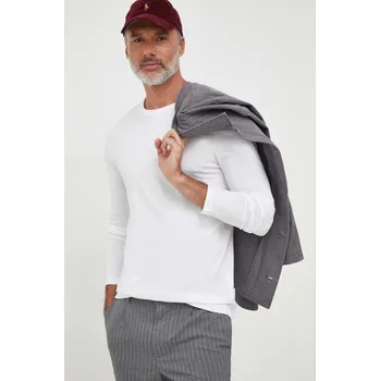 Pánské tričko Bavlněné tričko s dlouhým rukávem United Colors of Benetton 3U53J1F05.101 bílá 00X, vel. XXL