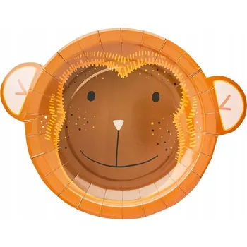 Talíř Talíře s opičími safari motivy 22,5 cm x 2,9 9 Cm 8 ks Opičí narozeniny