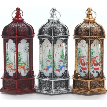 Vánoční dekorace VÁNOČNÍ LED LAMPION 14 CM DEKORATIVNÍ - Mikuláš, SNĚHULÁK, JELEN