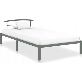 Postel Kovový rám postele, šedý, 210x100x63 cm, výška ložné plochy 27,5 cm