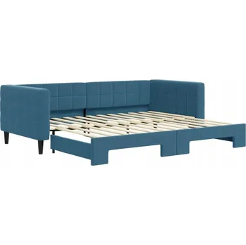 Pohovka Rozkládací lenoška modrá 223x100x68 cm, samet, pohovka s funkcí spaní