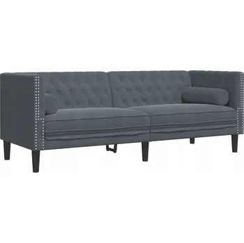 Pohovka Sedačka Chesterfield 3místná 194x74,5x70,5 cm, tmavě šedá