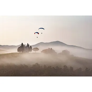 Obraz Obraz na plátně PARAŠUTISTÉ V MLZE 60x35cm do firmy, kanceláře, obýváku