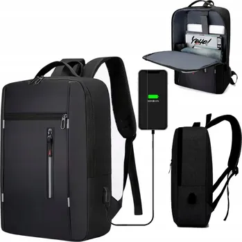 Městský batoh KOMPAKTNÍ BATOH NA POČÍTAČ / NOTEBOOK DO PRÁCE, ŠKOLY, NA VÝLET, S USB KABELEM