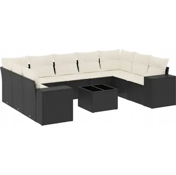 Modulární zahradní nábytek z PE ratanu, černý, rozměry: 62x62x6 cm