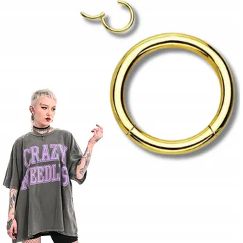 Náušnice Kroužek clicker do ucha zlatý helix tragus 0,8/8
