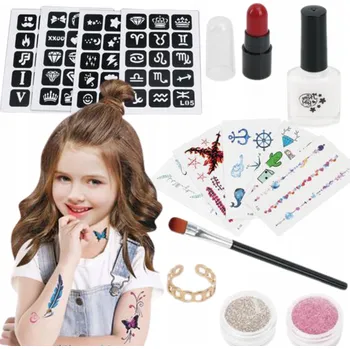 kreativní sada Sada na výrobu tetování lakem a třpytkami