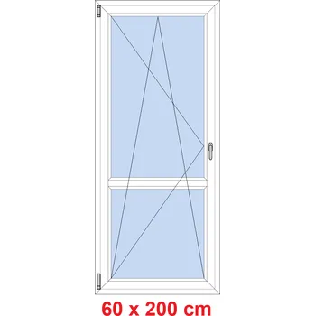 Okno Soft Balkonové dveře s příčkou 60x200 cm, otevíravé a sklopné