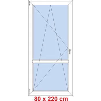 Okno Soft Balkonové dveře s příčkou 80x220 cm, otevíravé a sklopné