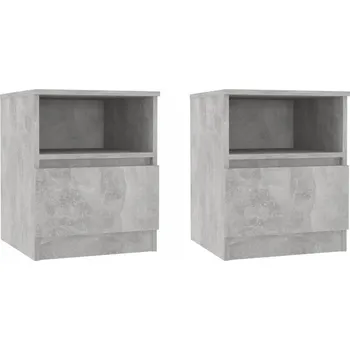 Noční stolek Noční stolky, 2 ks, šedé, 40x40x50 cm, dřevotříska
