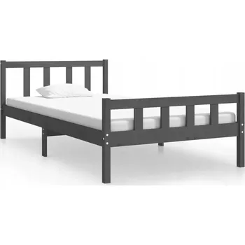 Postel Rám postele borovice 100x200 cm šedá 205,5x105,5x69,5 cm