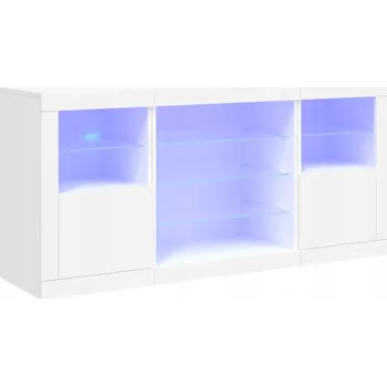 Komoda Komoda LED RGB 142,5x37x67 bílá dřevo a sklo