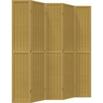 Paraván Paraván bambusový, 5dílný, hnědý, rozměry 175-180 x 220 cm