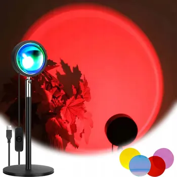 Stojací lampa PROJEKTOR LAMPA IMITACE ZÁPADU SLUNCE LED RGB SUNSET NOČNÍ LAMPA 4