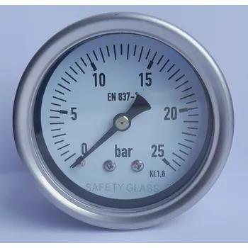 Manometr celonerezový pr.63mm, zadní přípoj G1/4", rozsah 0-25 bar